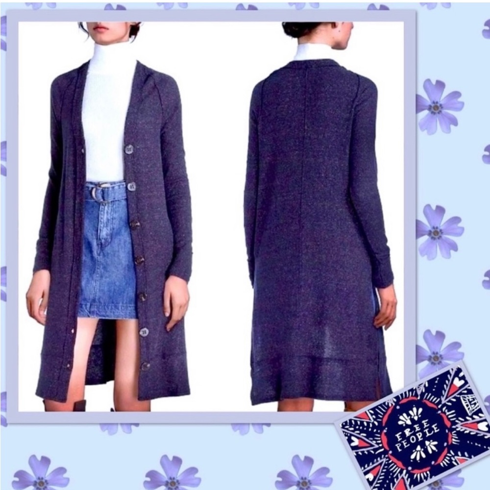 Free People sparkle knee length cardigan